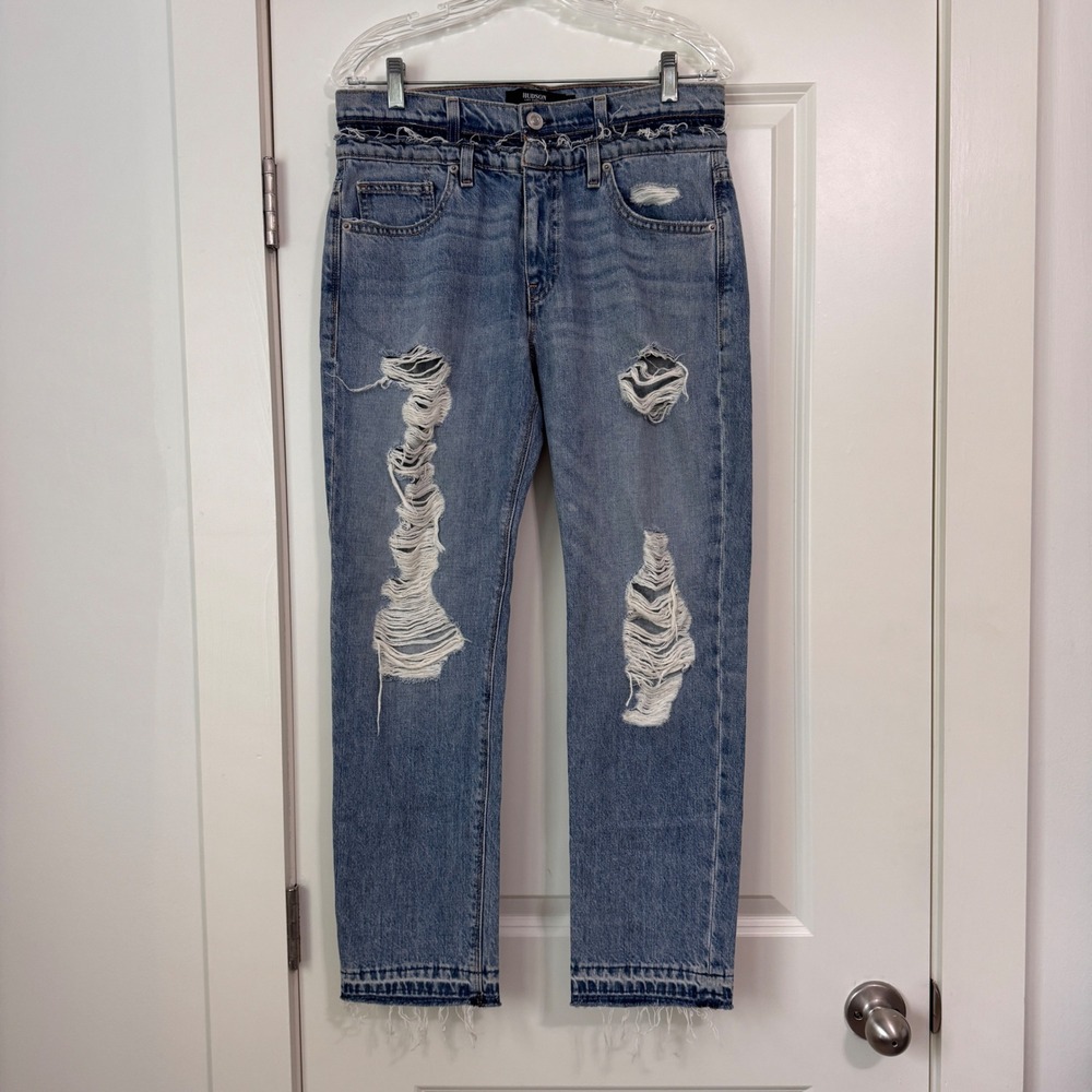 NEW Hudson 26 Jessi Boyfriend Distressed Straight Leg Jeans